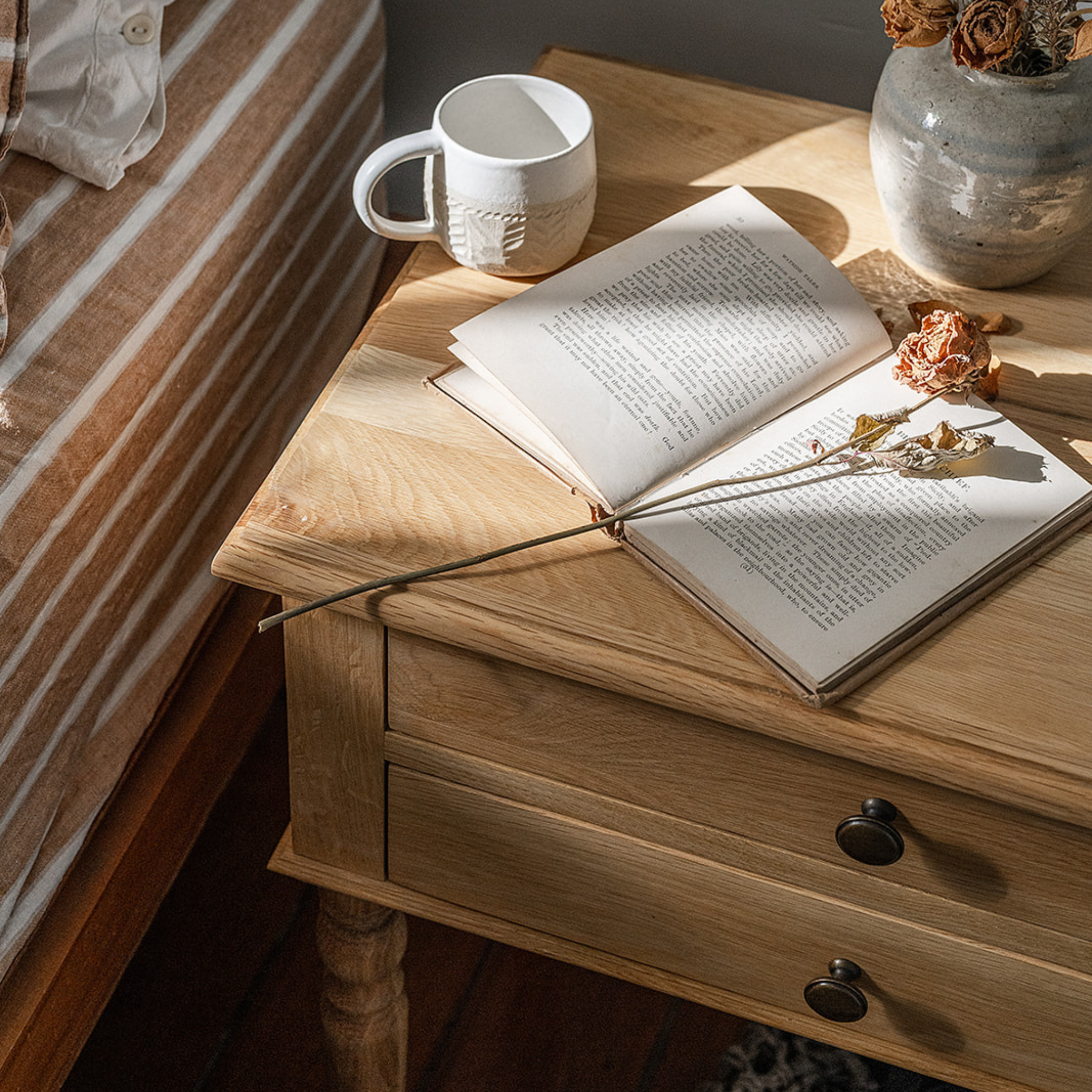 Chloé Bedside Table, Oak