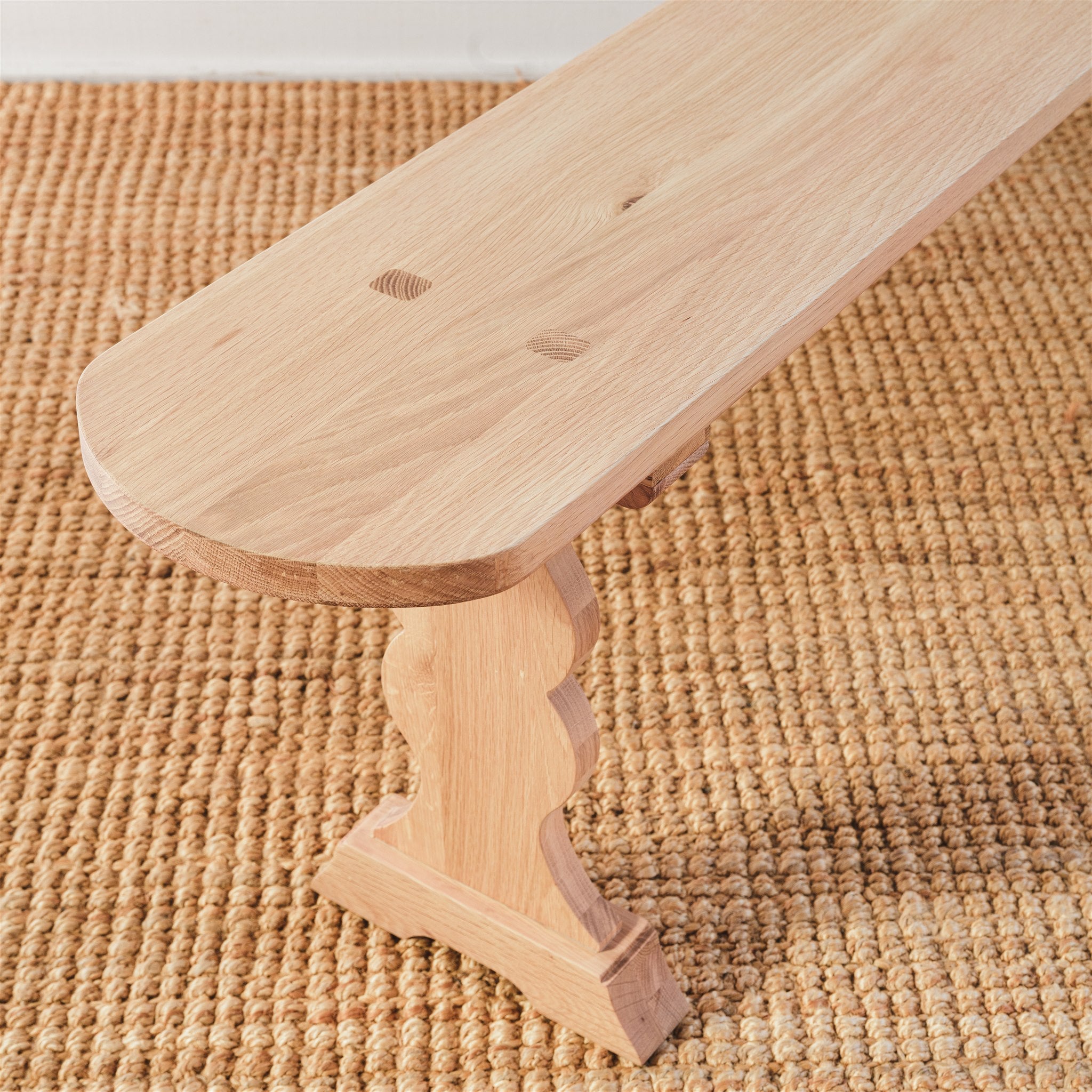 Solid Oak, French-Style Bench