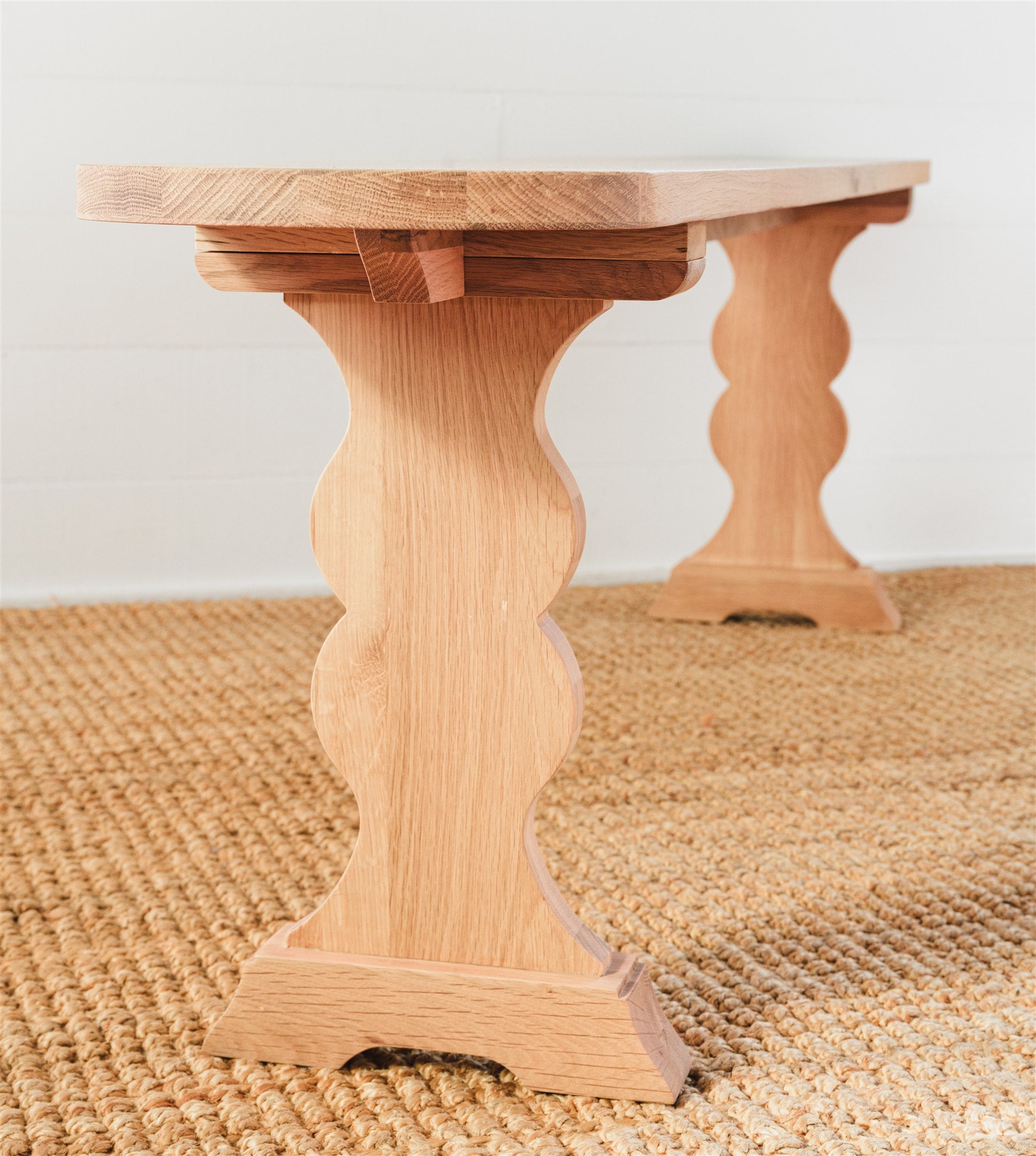 Solid Oak, French-Style Bench