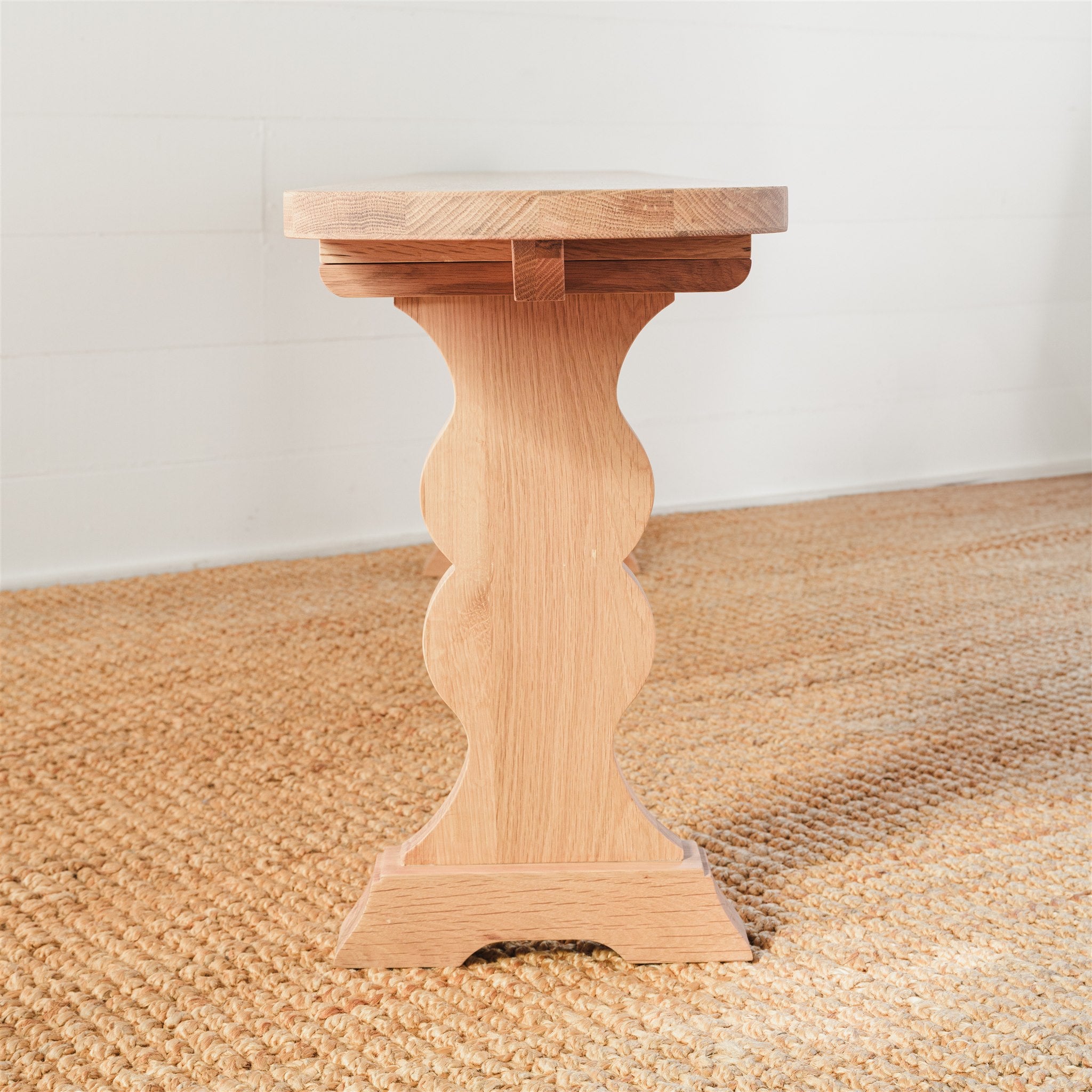 Solid Oak, French-Style Bench